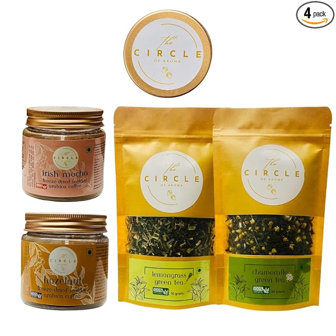 Combo of Hazelnut, Irish Mocha, Chamomile & Lemongras(50g of Each Flavour)