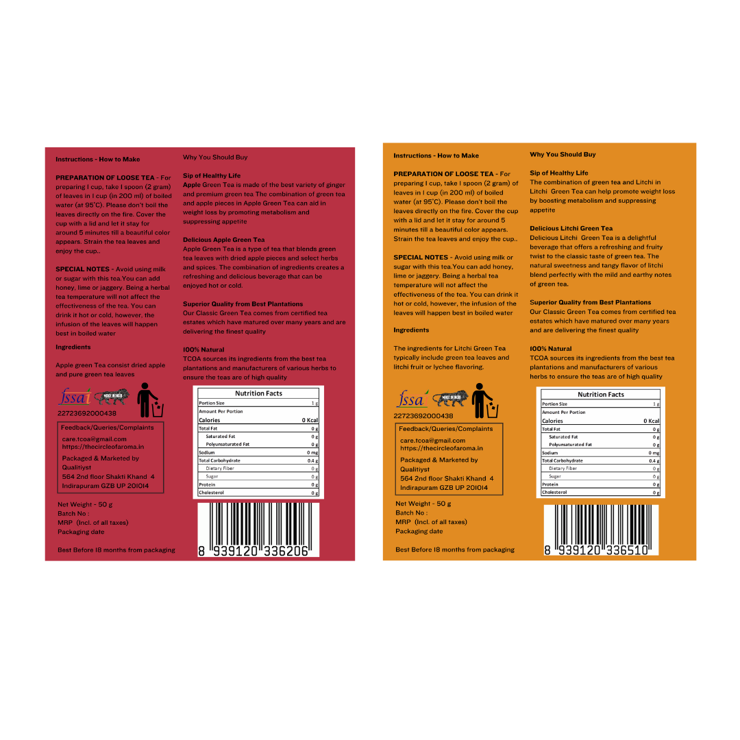 Combo Of 2 Apple, Litchi 50g (25 Cups) Each Flavour