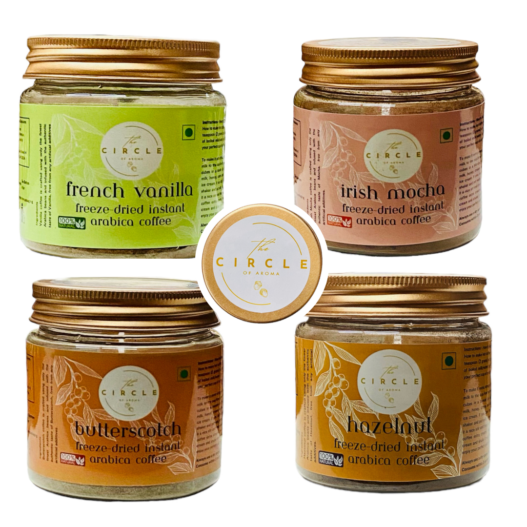 Combo Of 4 French Vanilla, Irish Mocha, Butterscotch & Hazelnut 50g (25 Cups) Each Flavour