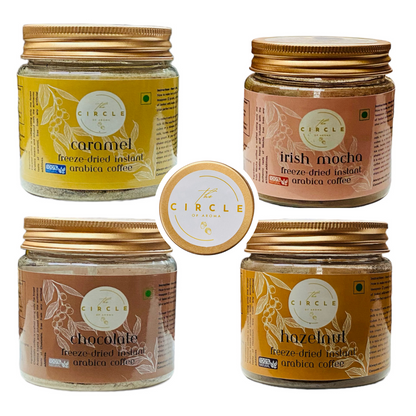 Combo Of 4 Caramel, Irish Mocha, Chocolate & Hazelnut 50g (25 Cups)