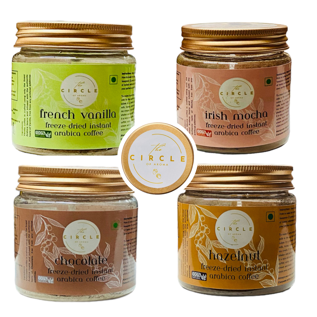 Combo Of 4 French Vanilla, Irish Mocha, Chocolate & Hazelnut 50g (25 Cups) Each Flavour