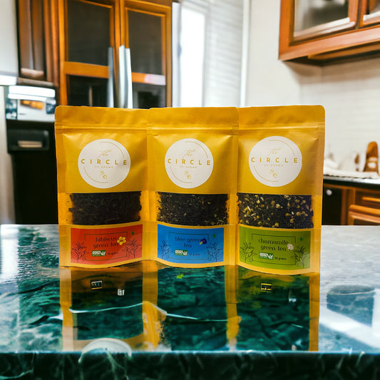 Combo of 3 Blue Tea,Hibiscus & Chamomile | 50g (25 Cups) Each Flavour