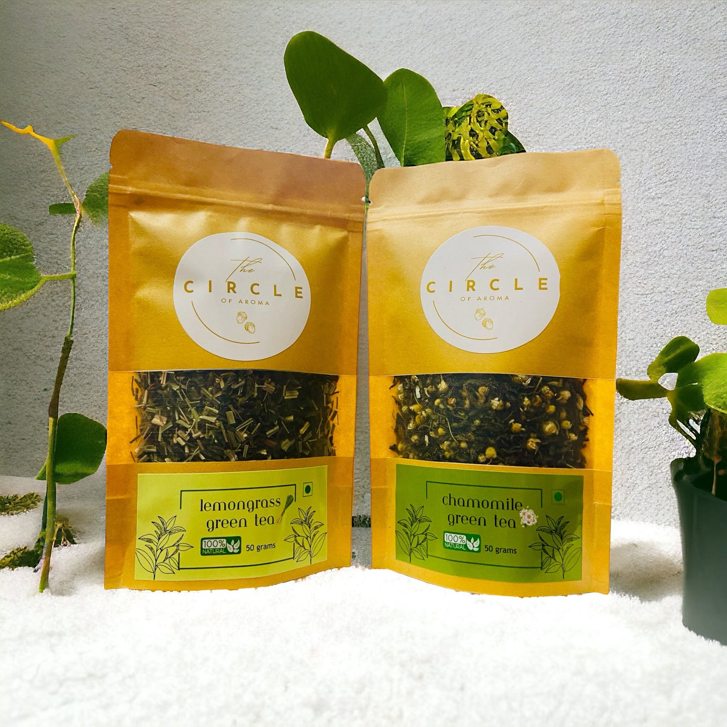 Combo Of 2  Lemongrass, Chamomile 50g (25 Cups) Each Flavour