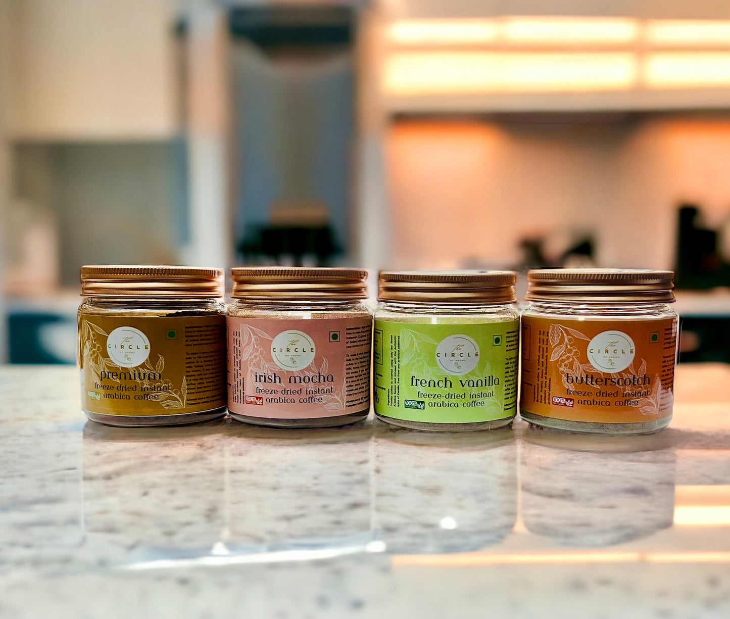 Combo of 4 Premium Regular, French Vanilla,Irish Mocha and Butterscotch 50g(25cups)