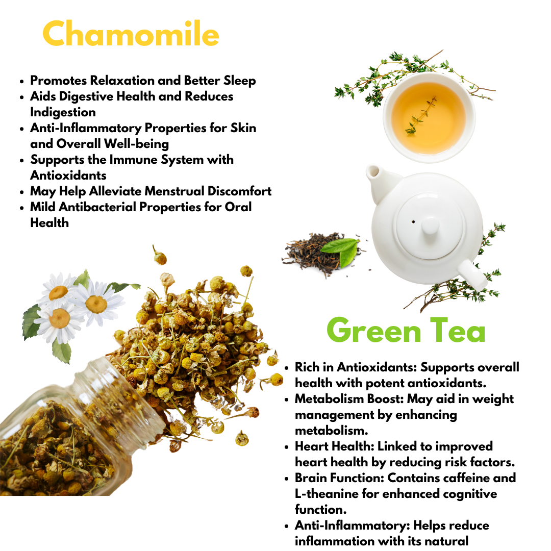 Chamomile Green Tea Zero Calories 100g (50 Cups)