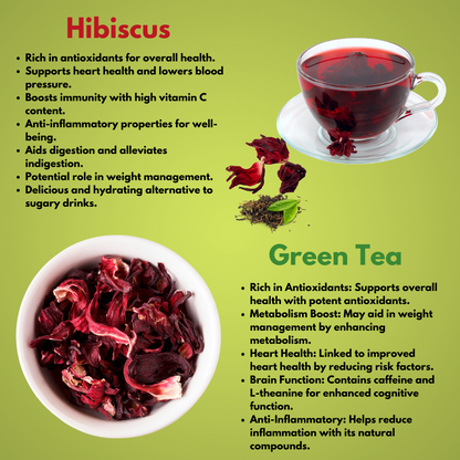 Hibiscus Green Tea  100g (50 Cups)