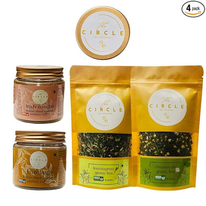 Combo of Hazelnut, Irish Mocha, Chamomile & Lemongras(50g of Each Flavour)