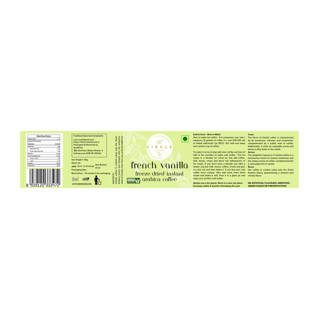 French Vanilla Coffee 100g(50 Cups)