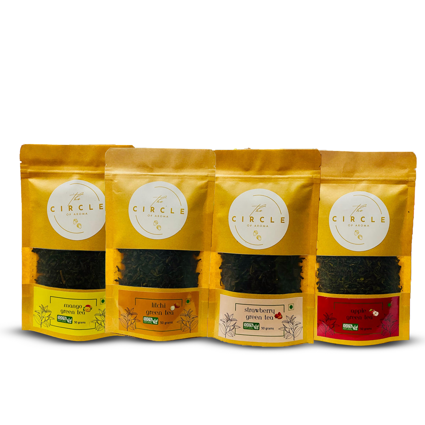 Combo of Apple Green Tea, Litchi Green Tea, Strawberry Green Tea and Mango Green Tea